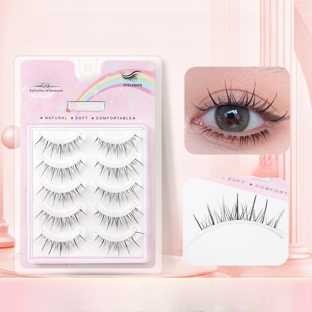 Beauty Makeup Looks - 5 paar transparante golvende valse wimpers,