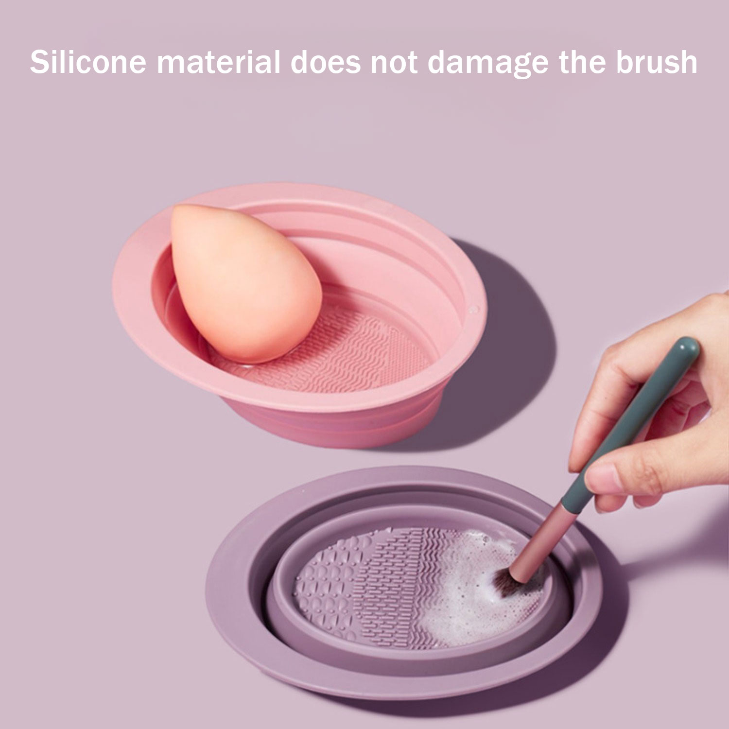 Beauty Makeup Products - 3-delige make-upborstelreinigingsset, siliconen borstelreinigingspad, opvouwbare draagbare