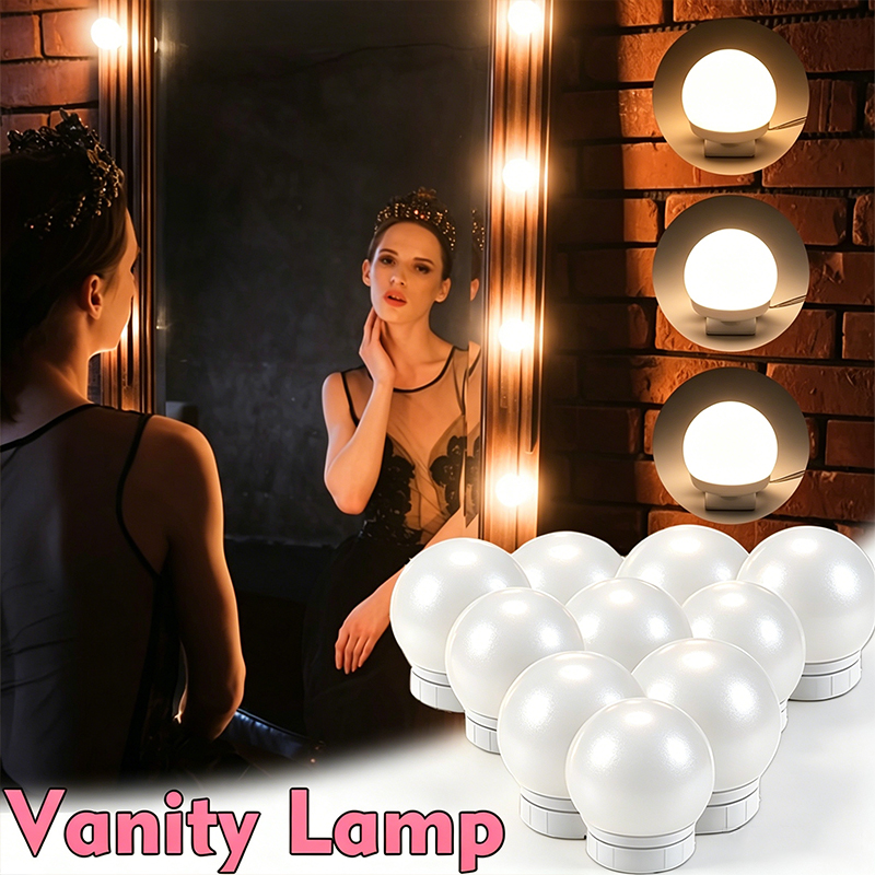 Beauty Makeup Desk - 10 LED-spiegellampjes set, dimbare Hollywood make-up