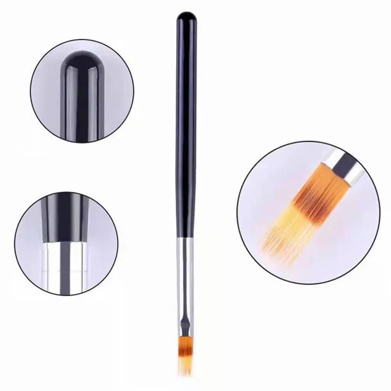 Blush Brush Kabuki - Nagelgereedschap Nagelborstel Gekartelde poederstang Zwarte staaf