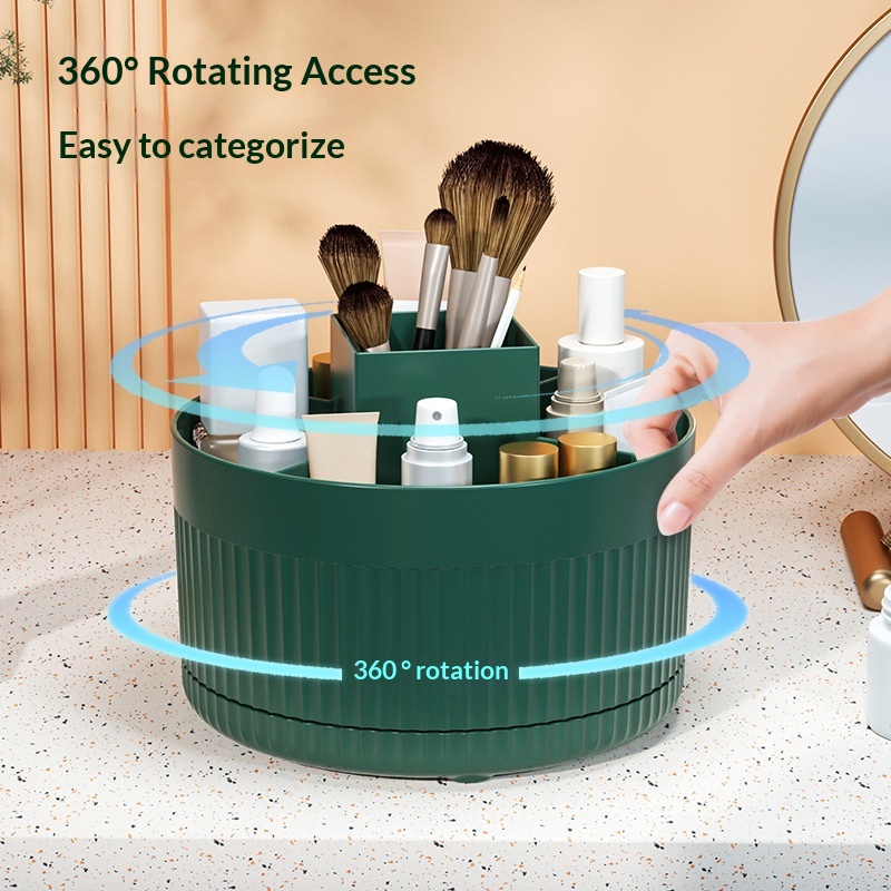 Beauty Makeup Desk - 360 ° Draaibare make-upborstelhouder voor op