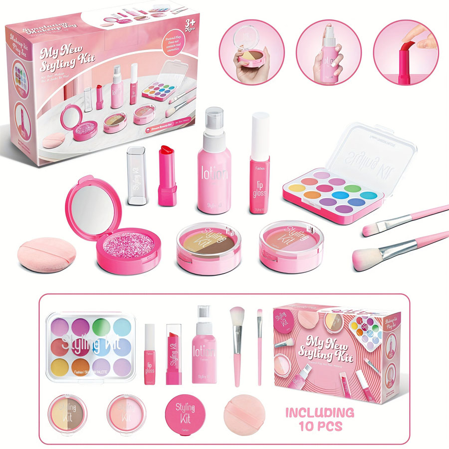 Beauty Real Makeup - Make-upspeelgoedset voor kinderen Gesimuleerde schoonheidsmake-updoosset Geen
