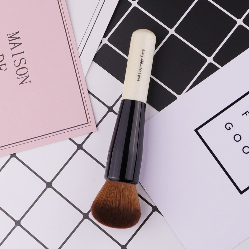 Concealer Full Coverage - Poedermake-upborstel Houten handvat Dichte zachte ronde