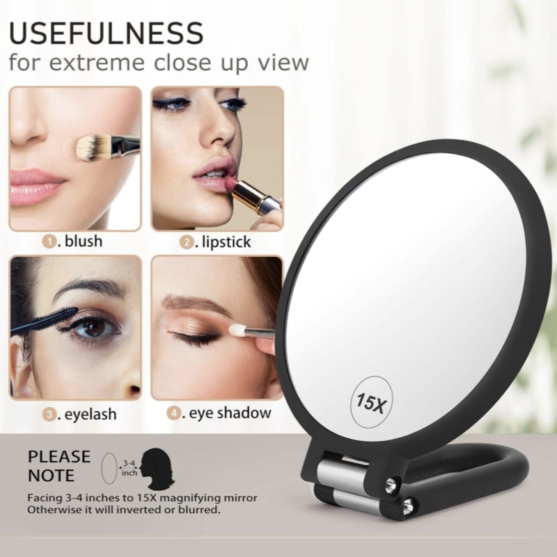Vergrotende handspiegel dubbel - Beauty Makeup Desk recensie en prijs